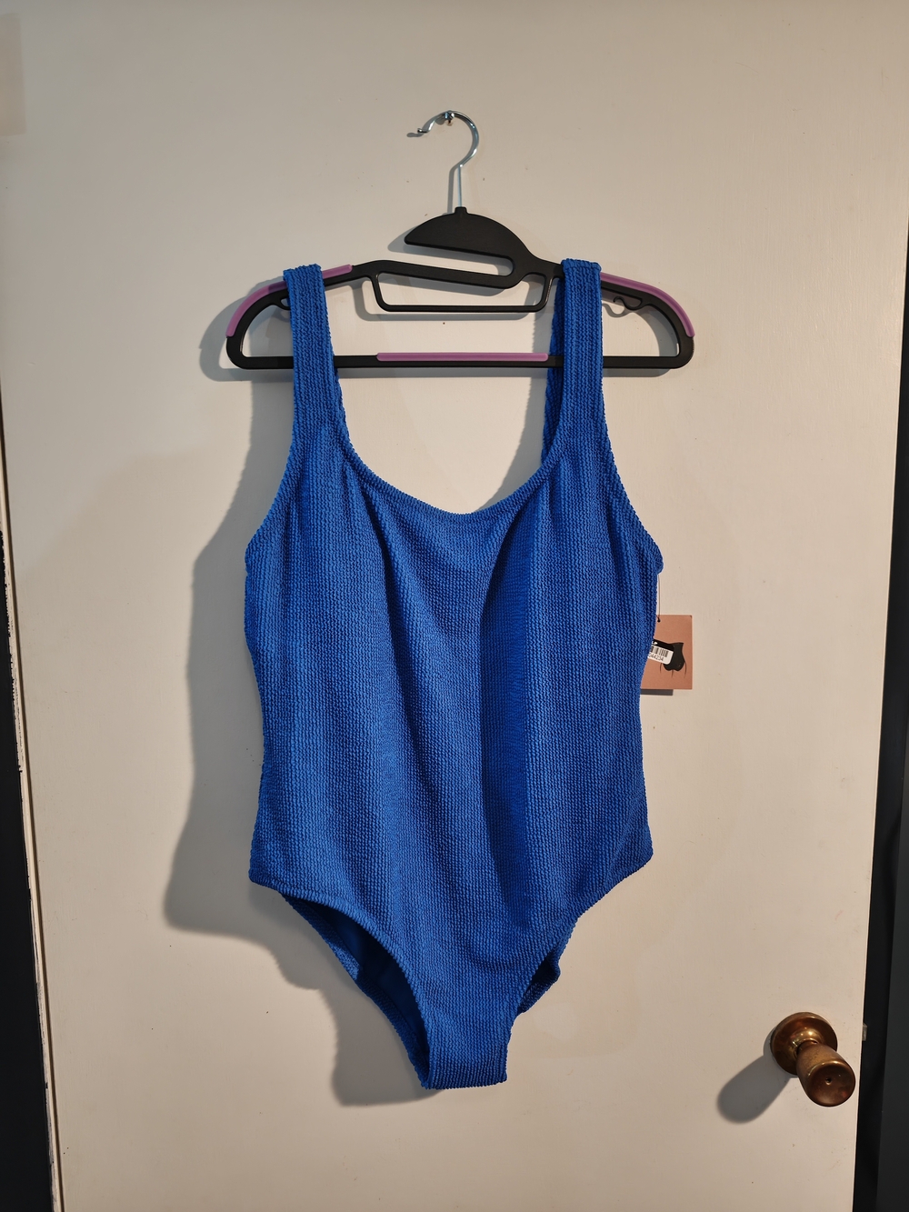 Shade & Shore Bright Blue Textured Women's One-Piece Swimsuit